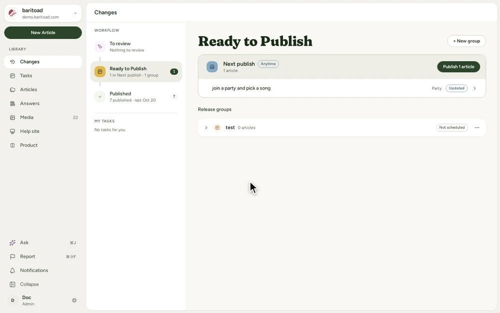 From Ready to Publish to the confirmation